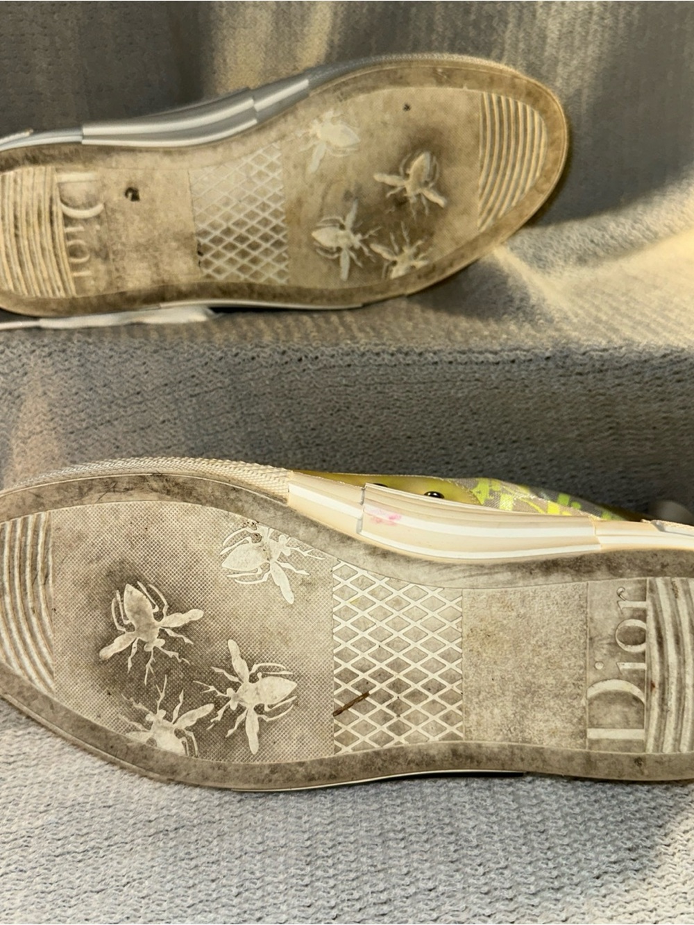Dior High-Top Sneakers in Yellow and White Monogram - Picture 11 of 11
